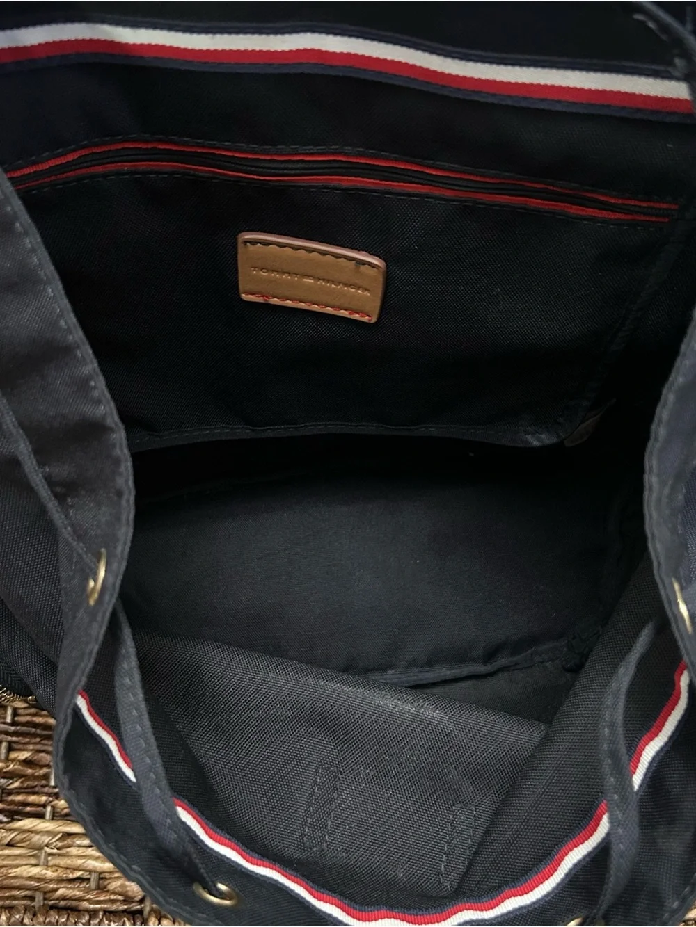 Tommy Hilfiger Canvas Backpack, Red White Blue, Lots Of Space, Unisex